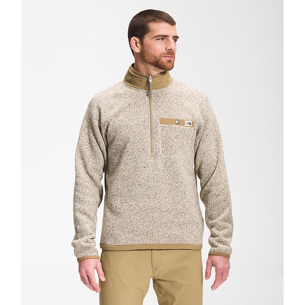 The North Face Fleece Jacket Mens Australia - The North Face Gordon Lyons ¼ Zip Beige / Sand (FPU-20